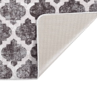 vidaXL Χαλί Πλενόμενο Γκρι και Λευκό 160x230cm