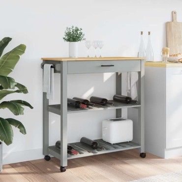 vidaXL Τρόλεϊ Κουζίνας MONZA 84x40x88,5cm από Μασίφ Ξύλο Πεύκου 1 τεμ.