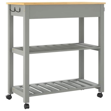 vidaXL Τρόλεϊ Κουζίνας MONZA 84x40x88,5cm από Μασίφ Ξύλο Πεύκου 1 τεμ.