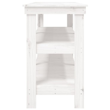 vidaXL Πάγκος Εργασίας Λευκός 181 x 50 x 80 εκ. από Μασίφ Ξύλο Πεύκου