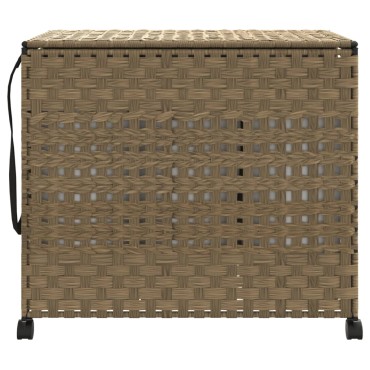 vidaXL Καλάθι Άπλυτων με Τροχούς 66 x 35 x 60 εκ. από Ρατάν