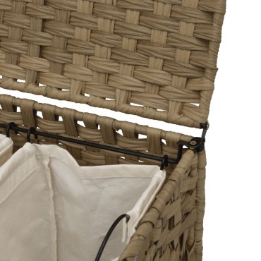 vidaXL Καλάθι Άπλυτων με Τροχούς 66 x 35 x 60 εκ. από Ρατάν