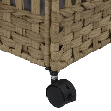 vidaXL Καλάθι Άπλυτων με Τροχούς 66 x 35 x 60 εκ. από Ρατάν