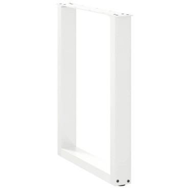 vidaXL Πόδια Τραπεζαρίας σε Σχήμα U 2 τεμ. Λευκά 70x(72-73)cm Ατσάλι