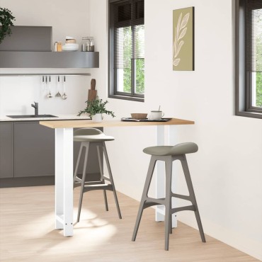 vidaXL Πόδια Τραπεζιού Μπαρ 2 τεμ. Λευκά 40x (100-101)cm Ατσάλι