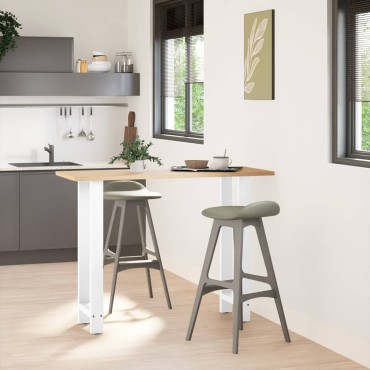 vidaXL Πόδια Τραπεζιού Μπαρ 2 τεμ. Λευκά 50x(100-101)cm Ατσάλι