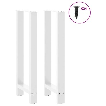 vidaXL Πόδια Τραπεζιού Μπαρ 2 τεμ. Λευκά 50x(100-101)cm Ατσάλι
