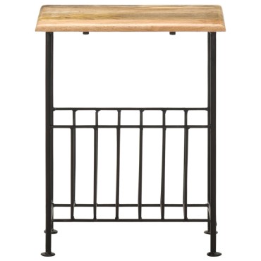 vidaXL Ραφιέρα Περιοδικών 40x30x50cm Μασίφ Ξύλο Μάνγκο / Ατσάλι 1 τεμ.