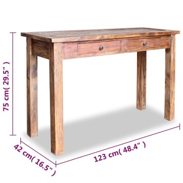 vidaXL Τραπέζι Κονσόλα 123x42x75cm από Μασίφ Ξύλο Μαόνι 1 τεμ.