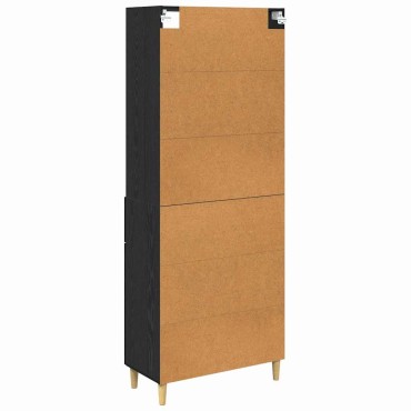 vidaXL Highboard Μαύρη Οξυά 69,5x32,5x180cm Επεξεργασμένο Ξύλο 1 τεμ.