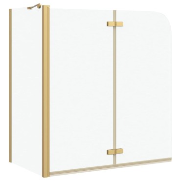 vidaXL Καλυμμα Ντους Χρυσό 120 x 68 x 130 εκ. ESG Γυαλί και Αλουμίνιο