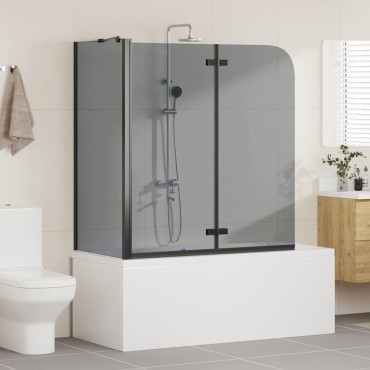 vidaXL Καλυμμα Ντους Μαύρο 120 x 68 x 130 εκ. ESG Γυαλί και Αλουμίνιο