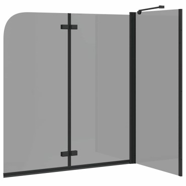 vidaXL Καλυμμα Ντους Μαύρο 120 x 68 x 130 εκ. ESG Γυαλί και Αλουμίνιο
