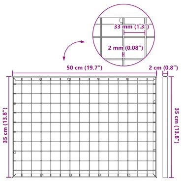vidaXL Σίτα Ασημί 50 x 35 x 2 εκ. Γαλβανισμένο Ατσάλι Ψυχρής Βύθισης