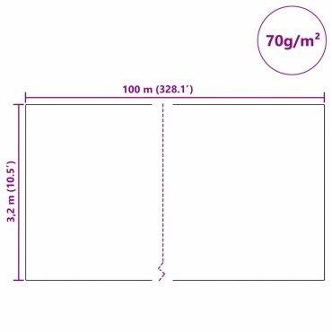 vidaXL Φλις Προστασίας Φυτού από Παγετό Λευκό 100 x 3,2 μ