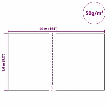 vidaXL Φλις Προστασίας Φυτού από Παγετό Μπεζ 50 x 1,6 m