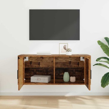 vidaXL Κρεμαστό Ντουλάπι Τηλεόρασης 100x34,5x40cm Παλιό Ξύλο