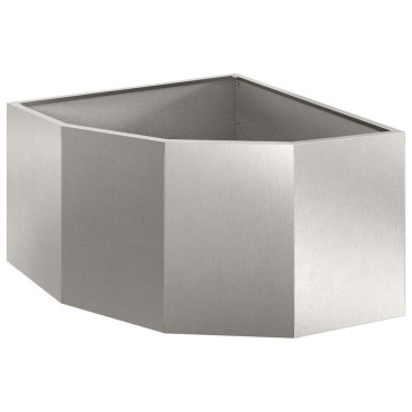vidaXL Γωνιακό Ροδόδεντρο Ασημί 60 x 60 x 35 cm Ανοξείδωτο ατσάλι