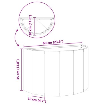 vidaXL Γλάστρα Ελιά Πράσινη 60 x 30 x 35 εκ Ατσάλι