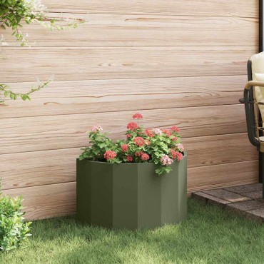 vidaXL Γλάστρα Ελιά Πράσινη 60 x 30 x 35 εκ Ατσάλι