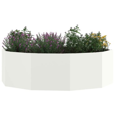 vidaXL Γλάστρα Λευκό 120 x 120 x 35 εκ Ατσάλι
