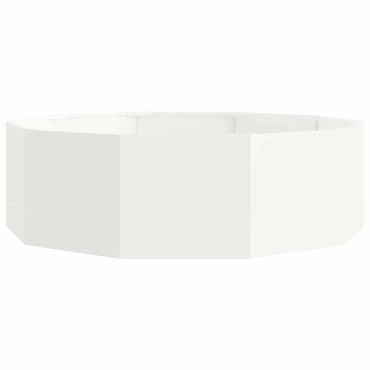 vidaXL Γλάστρα Λευκό 120 x 120 x 35 εκ Ατσάλι