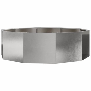 vidaXL Γλάστρα Ασημί 120 x 120 x 35 εκ Ανοξείδωτο ατσάλι