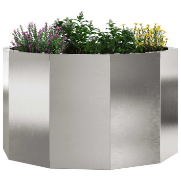 vidaXL Γλάστρα Ασημί 60 x 60 x 35 cm Ανοξείδωτο ατσάλι