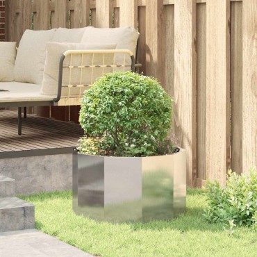 vidaXL Γλάστρα Ασημί 60 x 60 x 35 cm Ανοξείδωτο ατσάλι