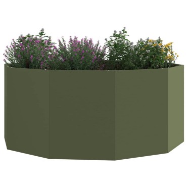 vidaXL Γλάστρα Ελιά Πράσινη 120 x 120 x 50 εκ Ατσάλι
