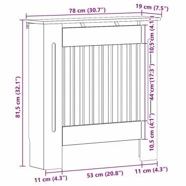 vidaXL Καπάκι Καλοριφέρ Παλαιωμένο ξύλο 78 x 19 x 81,5 cm