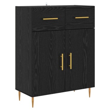 vidaXL Highboard Μαύρη Οξυά 69,5x34x180cm Επεξεργασμένο Ξύλο 1 τεμ.