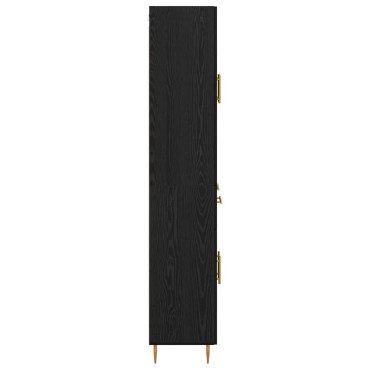 vidaXL Highboard Μαύρη Οξυά 69,5x34x180cm Επεξεργασμένο Ξύλο 1 τεμ.