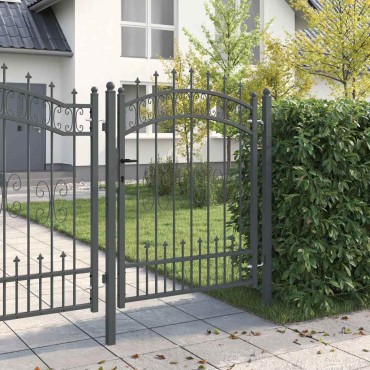 vidaXL Πύλη Φράχτη με Στρογγυλή Κορυφή KAMPEN 103 x 175 cm Ατσάλι Γκρι
