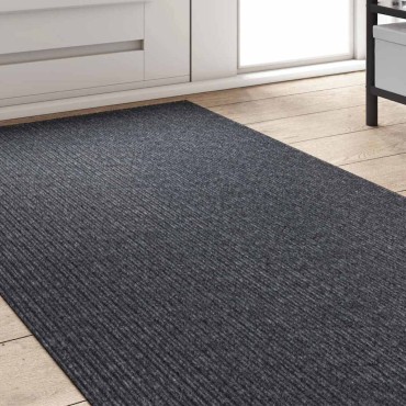 vidaXL Δερμάτινο Χαλί Γκρι 80x500cm ύφασμα
