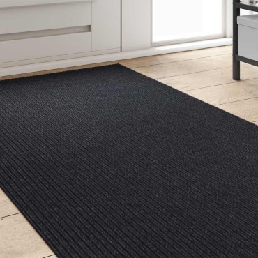 vidaXL Δερμάτινο Χαλί Ανθρακί 80x500cm ύφασμα