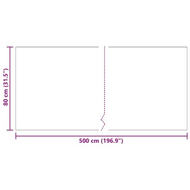 vidaXL Δερμάτινο Χαλί Ανθρακί 80x500cm ύφασμα