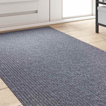 vidaXL Δερμάτινο Χαλί Ανοιχτό γκρι 80x500cm ύφασμα