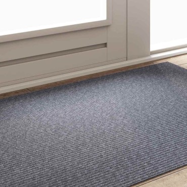 vidaXL Δερμάτινο Χαλί Ανοιχτό γκρι 100x150cm ύφασμα