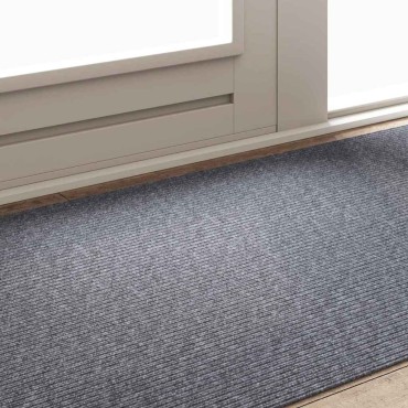 vidaXL Δερμάτινο Χαλί Ανοιχτό γκρι 100x200cm ύφασμα