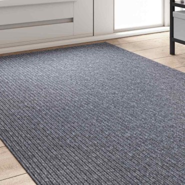 vidaXL Δερμάτινο Χαλί Ανοιχτό γκρι 100x300cm ύφασμα