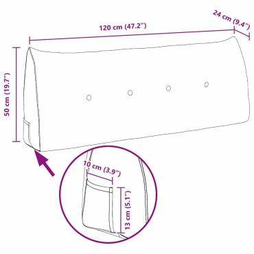vidaXL Μαξιλάρι Πλάτης Απαλό Κίτρινο 120 x 24 x 50 εκ ύφασμα