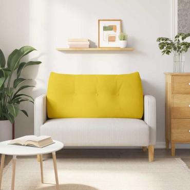 vidaXL Μαξιλάρι Πλάτης Απαλό Κίτρινο 120 x 24 x 50 εκ ύφασμα