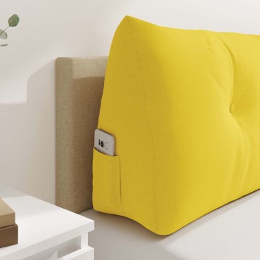 vidaXL Μαξιλάρι Πλάτης Απαλό Κίτρινο 120 x 24 x 50 εκ ύφασμα