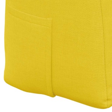 vidaXL Μαξιλάρι Πλάτης Απαλό Κίτρινο 120 x 24 x 50 εκ ύφασμα