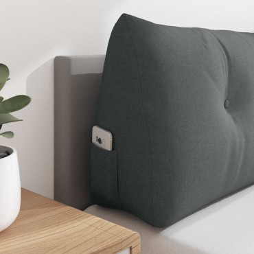 vidaXL Μαξιλάρι Πλάτης Σκούρο Γκρι 140 x 24 x 50 εκ ύφασμα