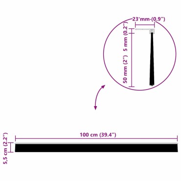 vidaXL Αυτοκόλλητες σφραγίδες πόρτας 6 pcs Μαύρο 100 cm