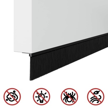 vidaXL Αυτοκόλλητες σφραγίδες πόρτας 6 pcs Μαύρο 100 cm