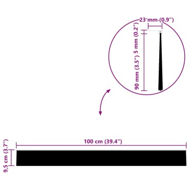vidaXL Αυτοκόλλητες σφραγίδες πόρτας 6 pcs Μαύρο 100 cm