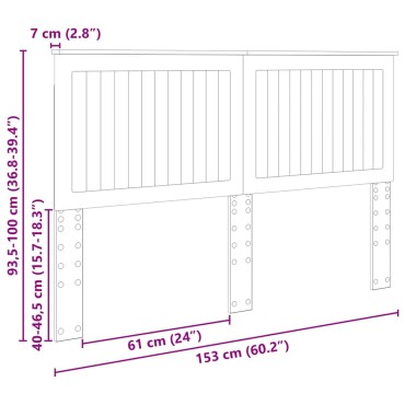 vidaXL Κεφαλάρι Καφέ δρυς Επεξεργασμένο ξύλο 153x7x100cm 1 τεμ.
